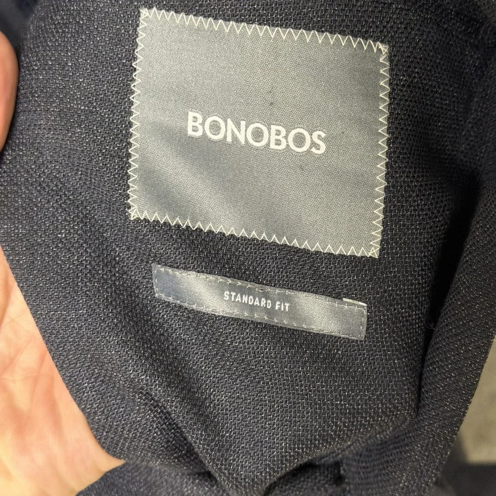 Bonobos Unlined Standard Fit Blazer Mens 40R Navy Blue Marlane Italian Fabric